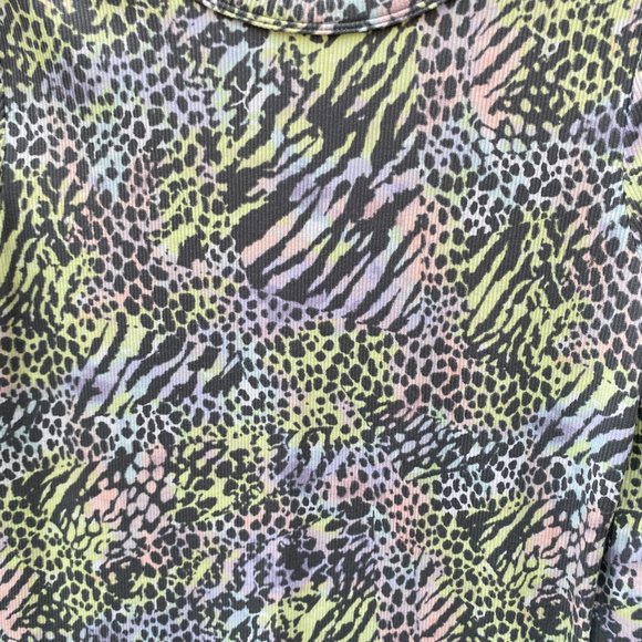Animal Print Ribbed T-shirt size Medium tee - Picture 9 of 10